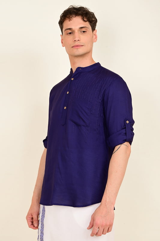 Men's Embroidered Short Kurta