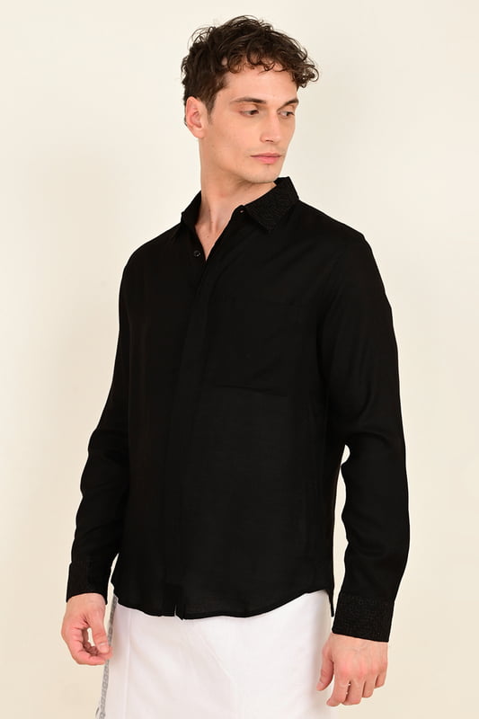 Men's Full Sleeve Embroidered Shirt