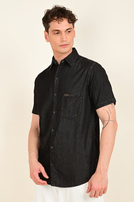 Men's Half Sleeve Chambray Shirt