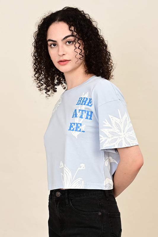 Women's  Forest Script Crop Top