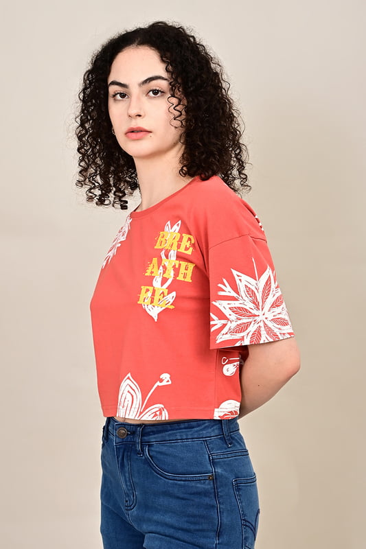 Women's  Forest Script Crop Top