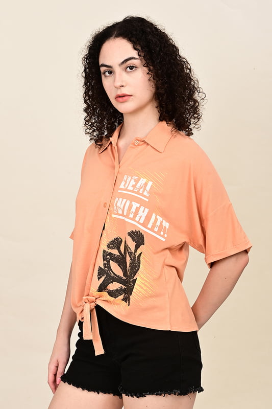 Women's Forest Script Tie-up Shirt
