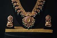 Lakshmi set with green Beads