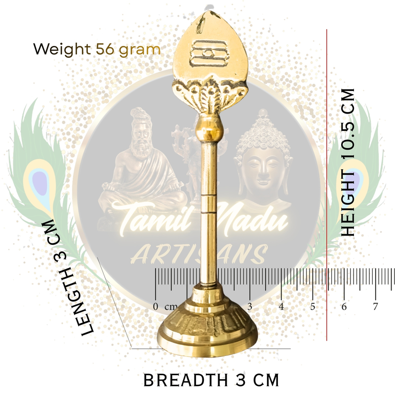 Pure Brass Vel Symbol | Handcrafted Tamil Nadu Artisans | Murugan Vel for Pooja & Vastu – 56 g