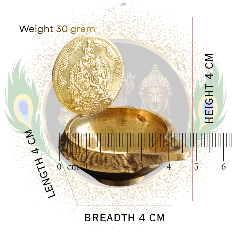 Pure Brass Kubera Vilakku | Handcrafted by Tamil Nadu Artisans | Wealth-Attracting Pooja Lamp – 1 Set