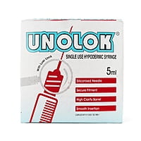 HMD Unolok Syringe 5ml 26G x 1.5 Inch Needle | Sterile Luer Lock Disposable Syringe | Box of 100