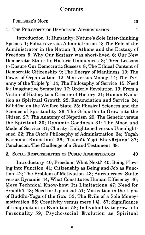 Democratic Administration In the Light of Practical Vedanta