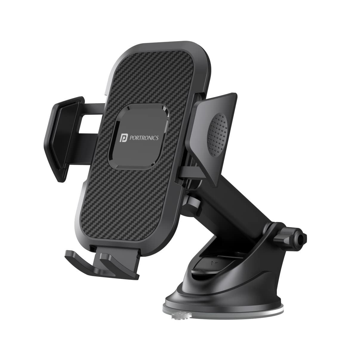 Portronics Clamp M Car Mobile Holder with 360° Rotational, Strong Suction Cup, One Click Release Button Compatible with 4 to 6 inch Devices(Black) Portronics Clamp M Car Mobile Holder with 360° Rotational, Strong Suction Cup, One Click Release Button Compatible with 4 to 6 inch Devices(Black)