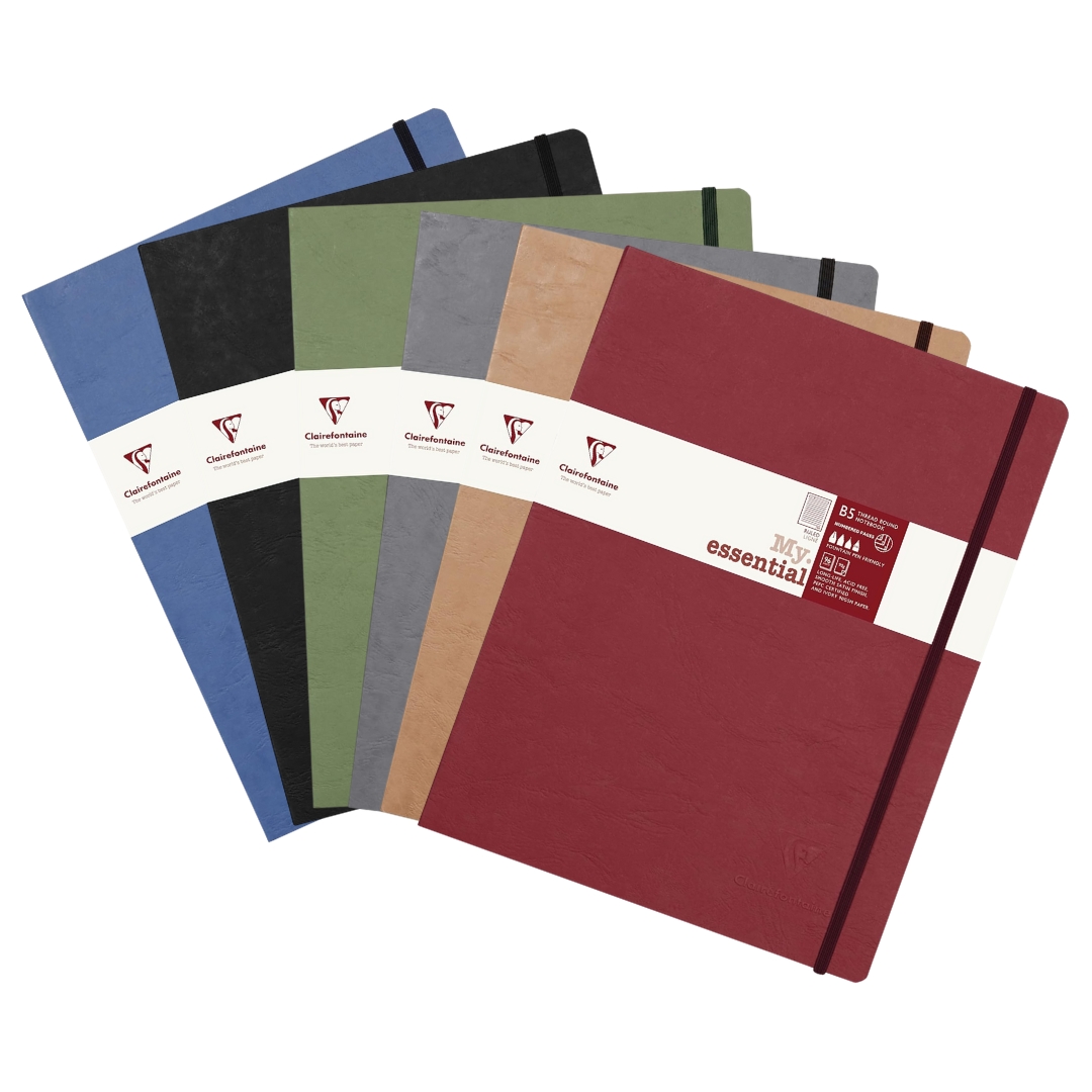Clairefontaine MY ESSENTIALS Thread-bound Notebooks, Ruled, B5, 90gsm, 192 pages