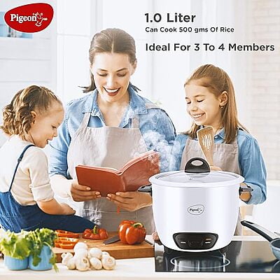 Pigeon Joy 1.0 SDX 1-Liter 400-Watt Rice Cooker (White)