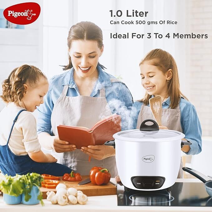 Pigeon Joy 1.0 SDX 1-Liter 400-Watt Rice Cooker (White)