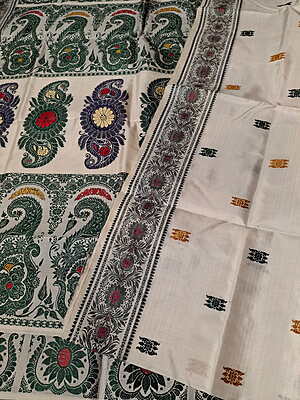 Off white Revival Baluchari in pure Mulberry silk