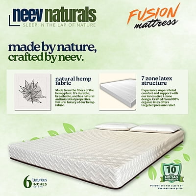 Neev Naturals 6 Inches 7 Zone Latex Fusion Mattress Neev Naturals 6 Inches 7 Zone Latex Fusion Mattress