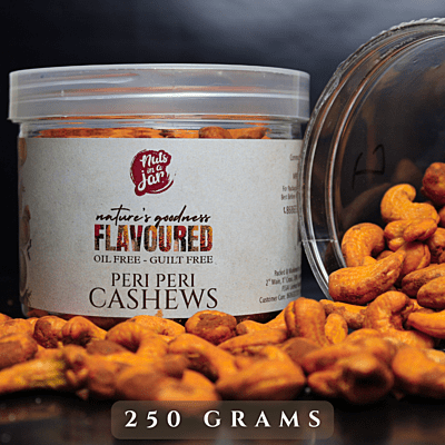 Oil Free Flavoured Peri Peri Cashews 250 Grams Oil Free Flavoured Peri Peri Cashews 250 Grams