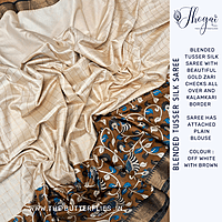 BLENDED TUSSER SILK SAREE YBRSTUS23594 BLENDED TUSSER SILK SAREE YBRSTUS23594
