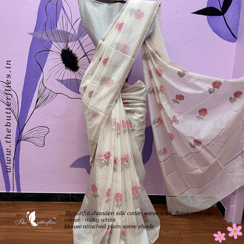 CHANDERI SILK COTTON SAREE NISSCDS24327