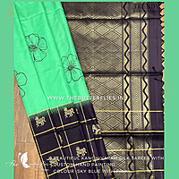 Pure kanchivaram Soft  Silk Saree with checks border KRSSSIL19188