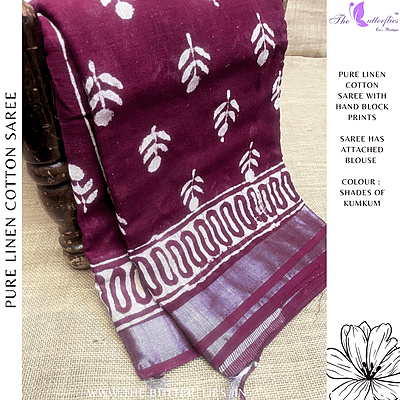 LINEN COTTON SAREE ssgSLIN24641