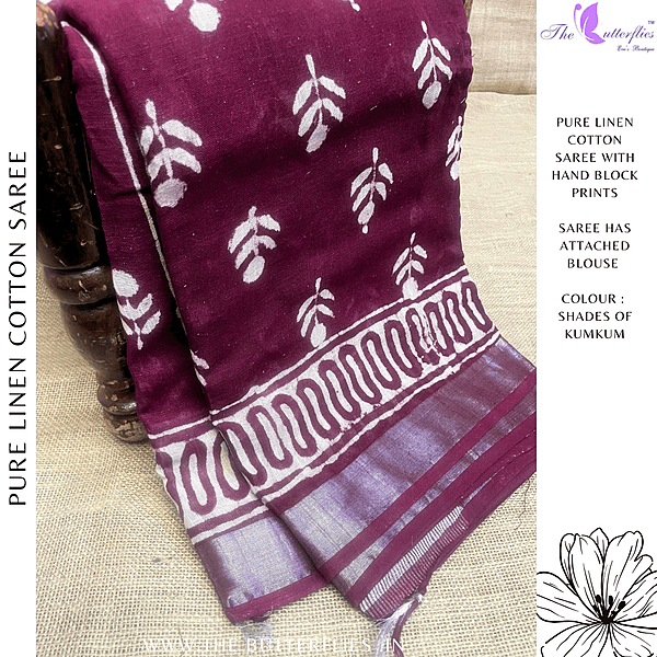 LINEN COTTON SAREE ssgSLIN24641