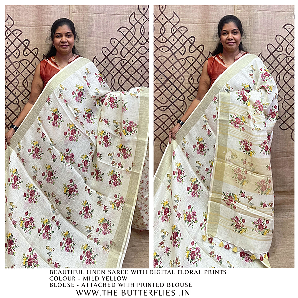 PURE LINEN SAREE YBRSLIN23432 PURE LINEN SAREE YBRSLIN23432