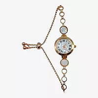 Rose Gold Mother of Pearl Bolo Bracelet Watch for Women