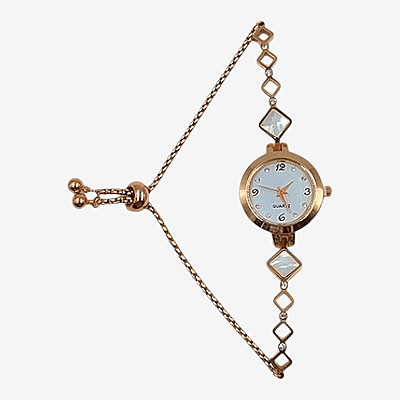 Elegant Rose Gold Square Bracelet Watch for Women - Analog Quartz