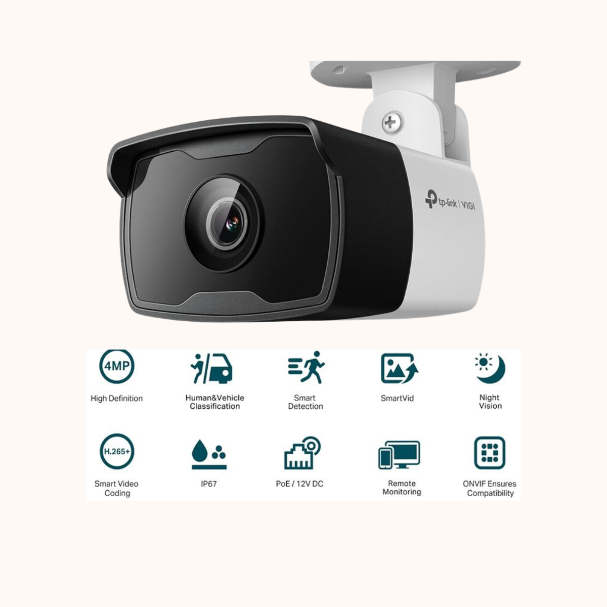 TP-Link VIGI (6mm) 4MP Outdoor IR Network Camera-C340I