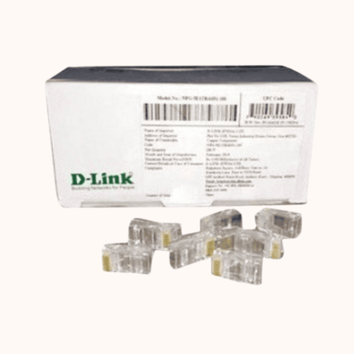 D-Link Cat 5 Rj 45 Cable Connector - Pack Of 100 Pieces, White (NPG-5 E1 TRA031-100))