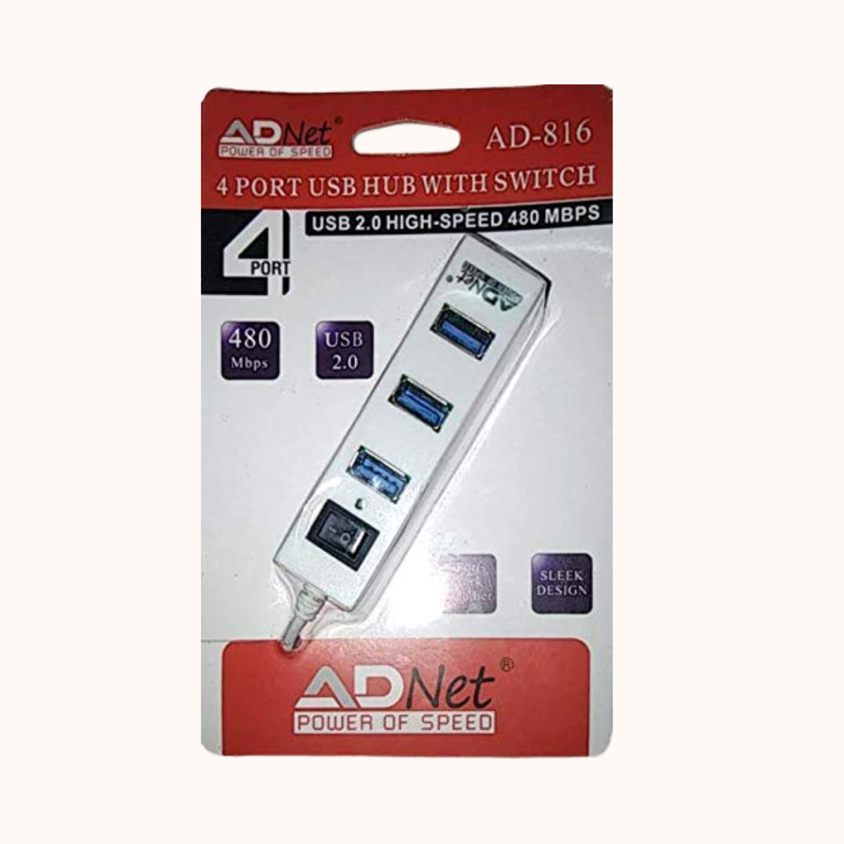 ADNET High-Speed 4Port USB Hub (AD-816)