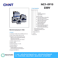 Chint NC1-09 3P Contactors – 3 Pole AC Contactor for Motor Control