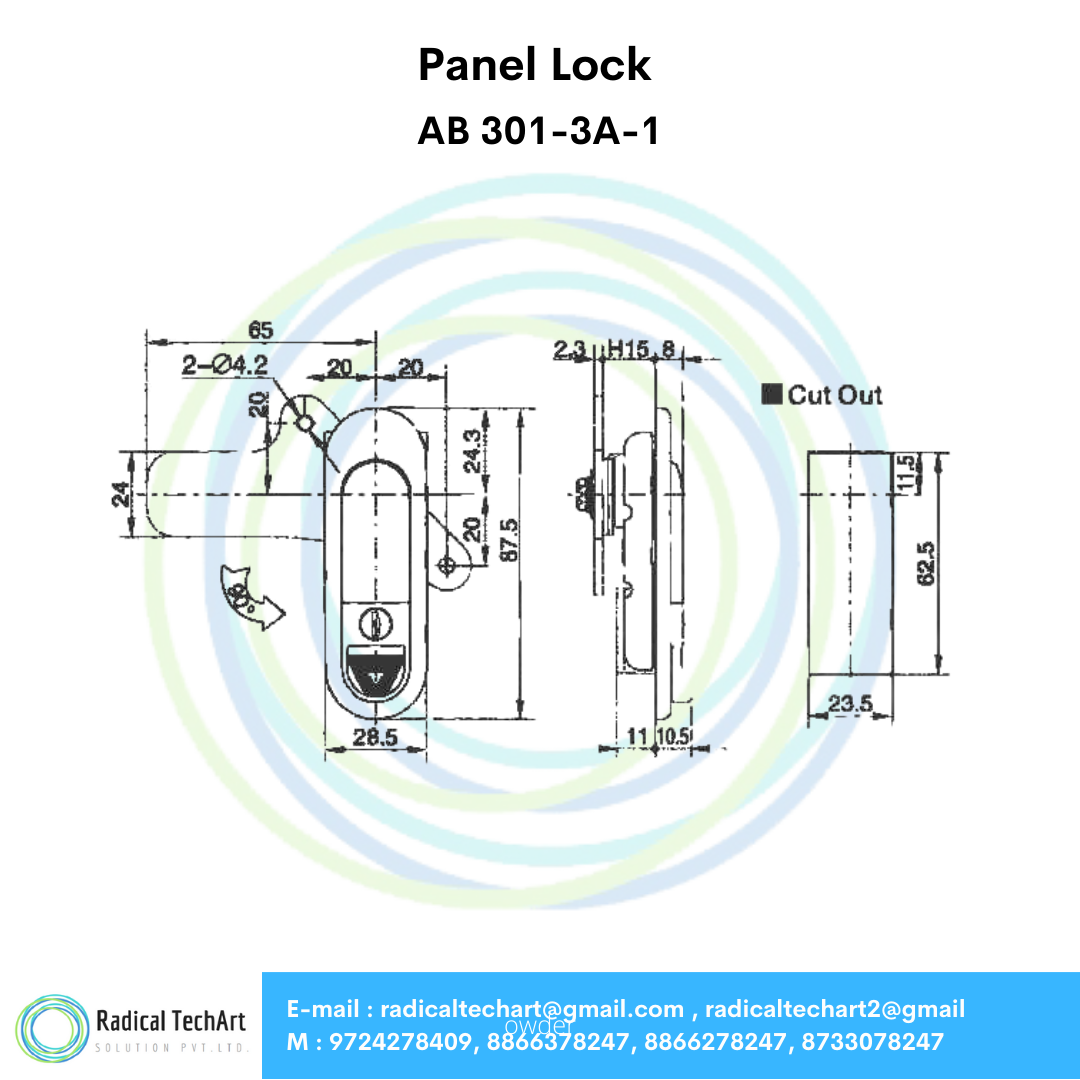 Panel Lock - AB 301-3A-1, AB 301-1-1, AB 401-1-1, AB 401-1-2