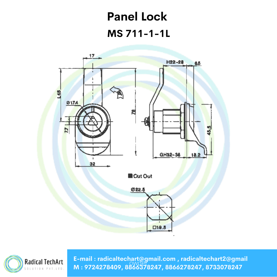 Panel Lock - MS 711-1-1L, MS 815-1-3, MS 603
