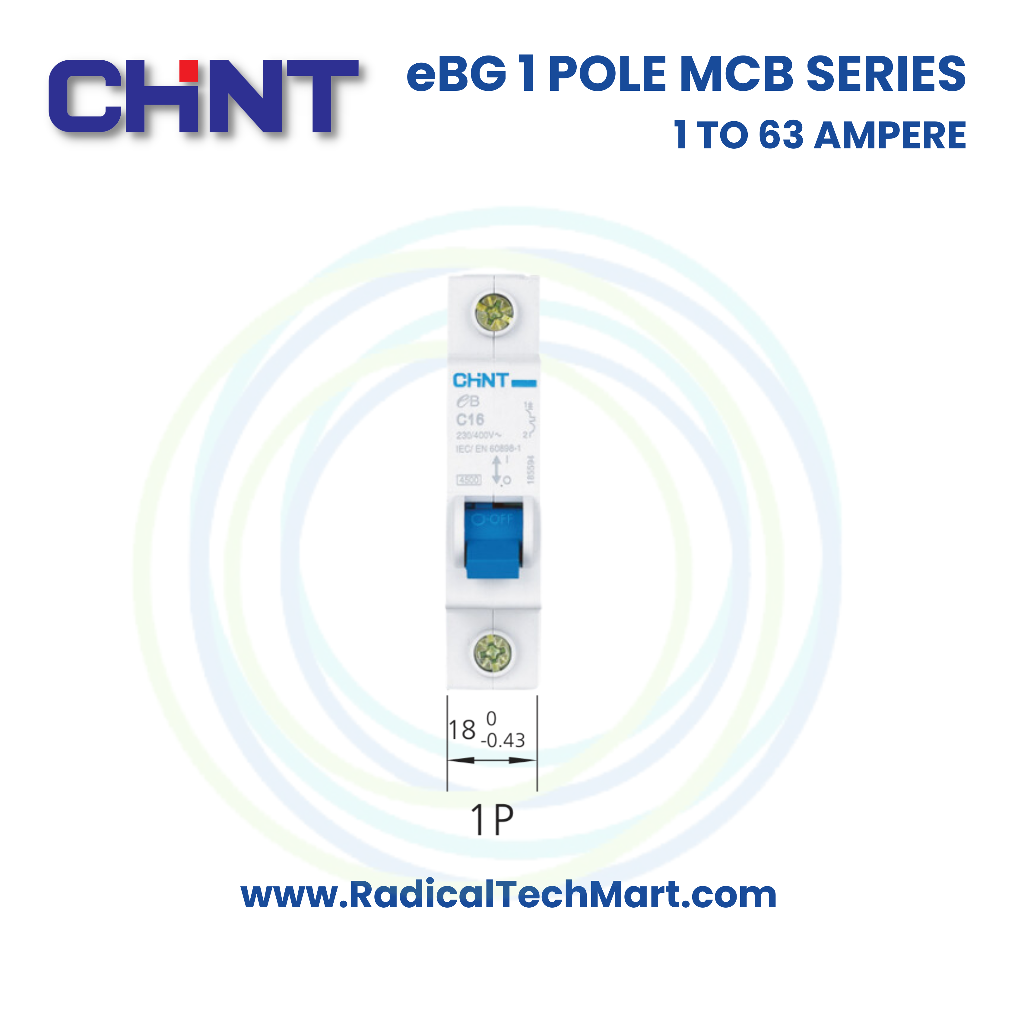 ChinteBG 2 Pole MCB for Electrical Panels