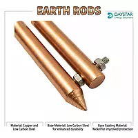 4 Feet - Copper Bonded Earth Rod (12mm - 100 Microns)