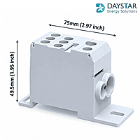 DBD-35 Polyamide Distribution Block | 125A | 1 In (35mm²) – 7 Out (1×16mm², 6×10mm²)