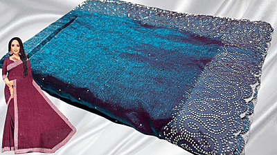 Vishva Space Silk Diwali Spl Saree - Blue Purple