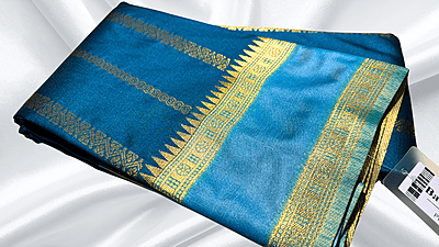 Banarasi Grand Silk Saree - Aqua Blue