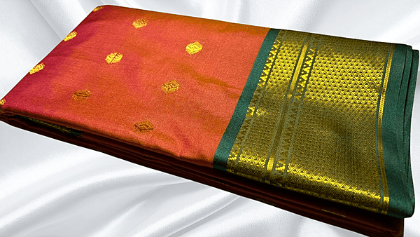 Sanjana Kanchi Fancy Jari Saree - Gold Orange