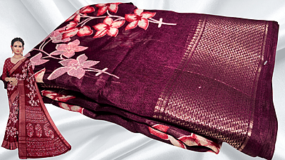 Manvi Fancy Silk Saree - Dark Plum