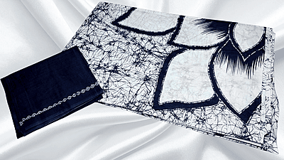 Scarlet Pure Cotton Styler Saree - Dark Blue & White Scarlet Pure Cotton Styler Saree - Dark Blue & White