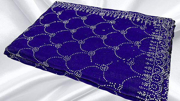 Classic Choice Space Silk Stone Work Saree - Royal Blue