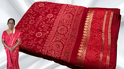 Soft Fancy Jeqard Jari Sik Saree - Red Soft Fancy Jeqard Jari Sik Saree - Red