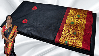 Soft Silk Fancy Stunning Saree - Black Soft Silk Fancy Stunning Saree - Black