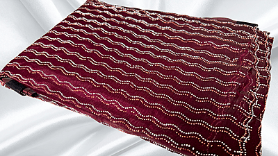 Space Silk Designer Stone PVC Saree - Dark Plum Space Silk Designer Stone PVC Saree - Dark Plum