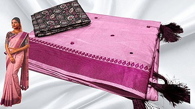 Arome Mirror Work Elegant Saree - Baby Pink Arome Mirror Work Elegant Saree - Baby Pink