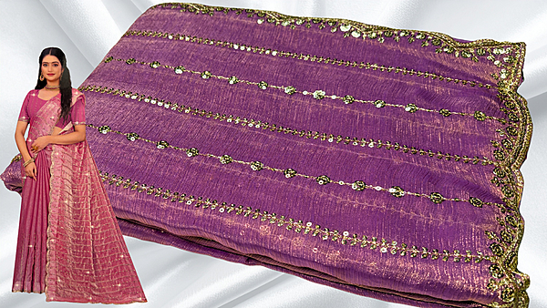 PVR Space Silk Designer Saree - Lavender Pink