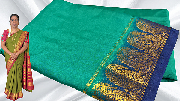 Mysore Soft Gold Silk Jari Saree - Bottle Green