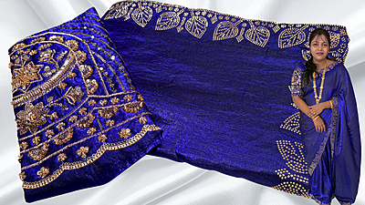 Paradise Stone Work Designer Saree - Royal Blue Paradise Stone Work Designer Saree - Royal Blue