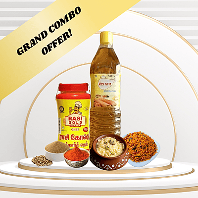 Traditional Delight Combo – Ghee, Gingelly Oil & Homemade Delicacies