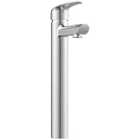 CM-2528 Single Lever Tall Basin Mixer With Braided Hoses (Table Mounted Model)